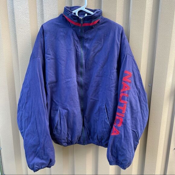 Vintage Nautica Spell-out Sleeve Oversized jacket - Picture 1 of 5